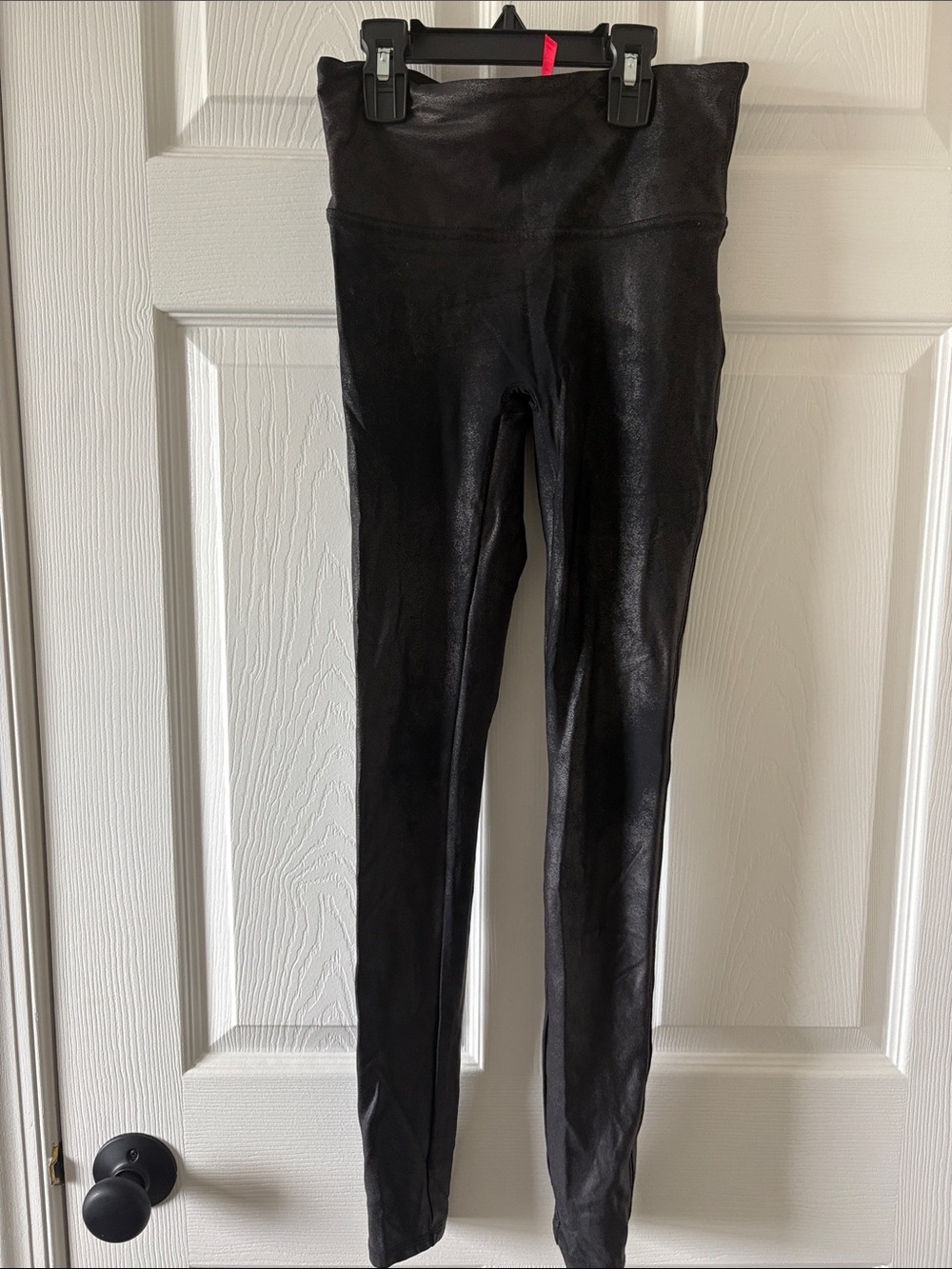 SPANX Black Faux-Leather Leggings